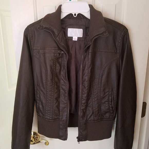 xhilaration brown leather jacket